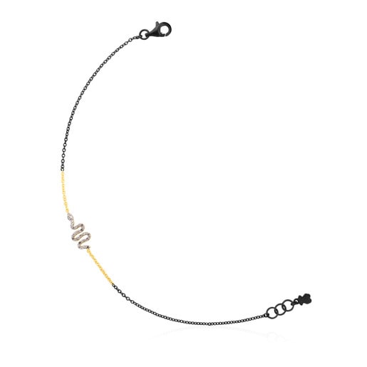 Tous Power Bracelet Gold and Silver Diamonds Gem with