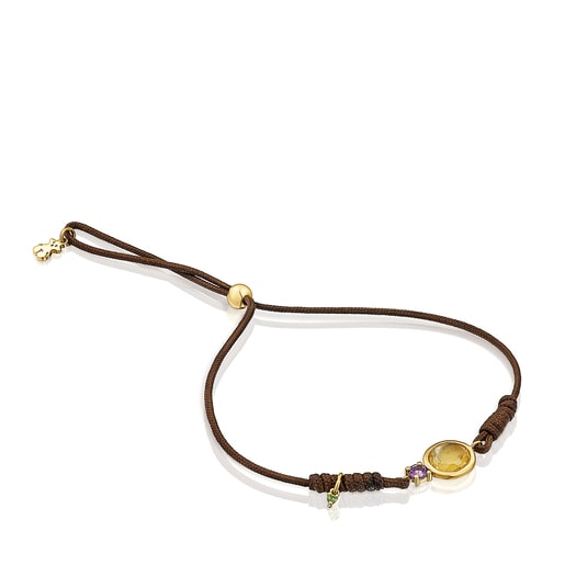 Tous Bolsas Nylon Virtual Garden Bracelet gold and citrine with