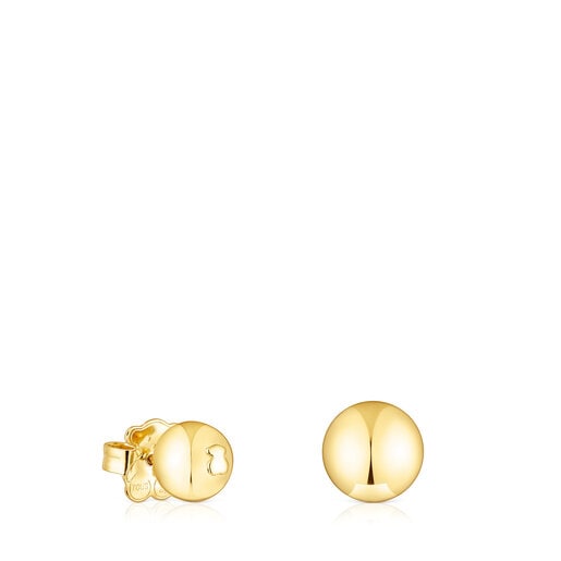 Tous of Plump Set Ball silver vermeil earrings