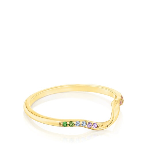 Anillos Tous Gold Spiral ring with TOUS Tropez gemstones St
