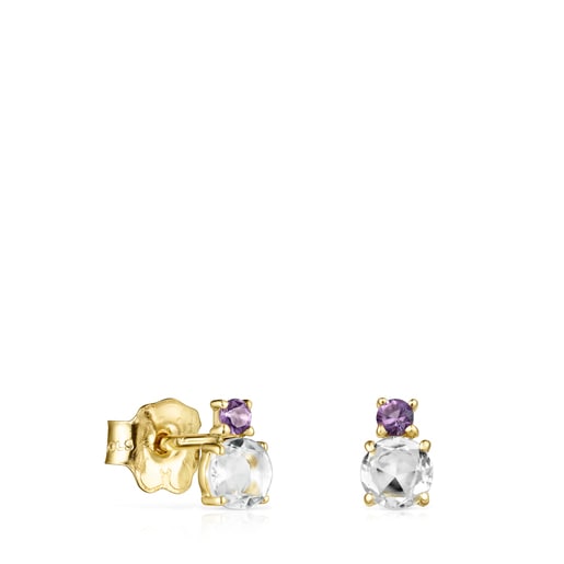 Tous Prasiolite Gold Earrings Mini and in with Ivette Amethyst