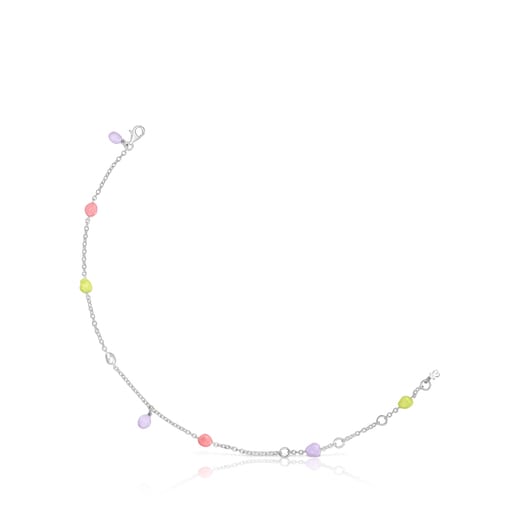 Silver and colored enamel TOUS Joy Bits anklet | 