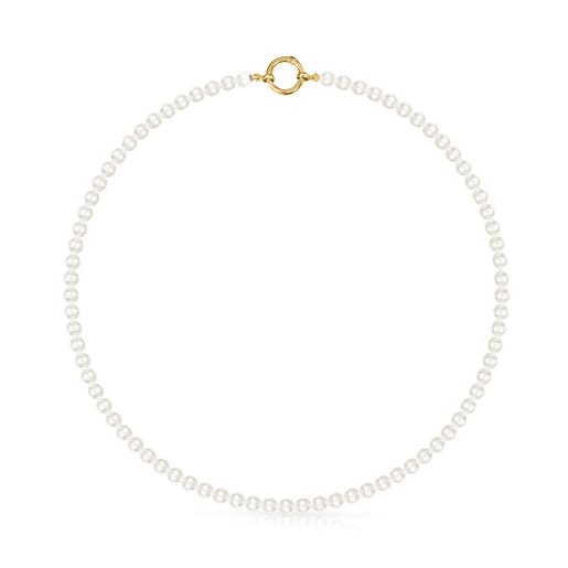 Colonia Tous Gold Hold Necklace with Pearls