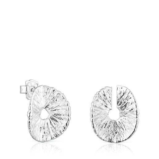 Tous Perfume Silver Wicker Earrings opening with