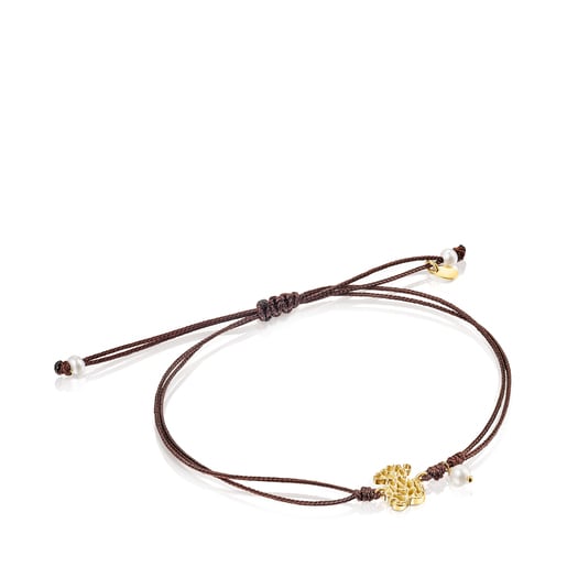 Tous Gold Bracelet with pearl Oceaan and cord