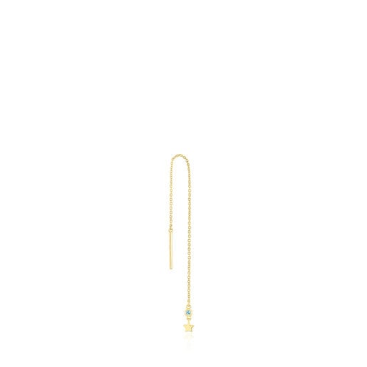 Tous Perfume Gold Single earring with star Joy topaz and Cool motif