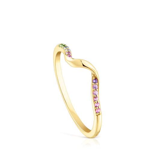 Relojes Tous Gold Spiral ring TOUS St. Tropez with gemstones
