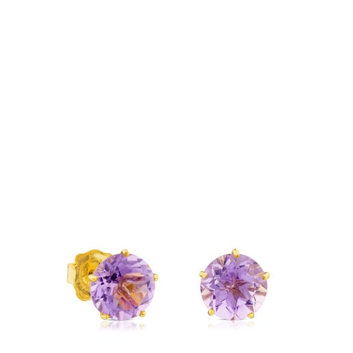 Tous Perfume Ivette Earrings in Gold with Amethyst