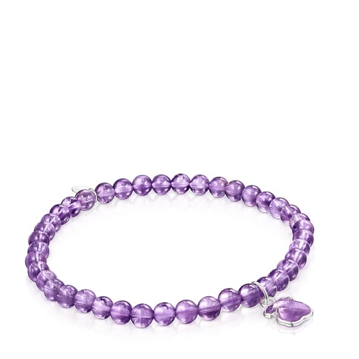 Tous Silver and Color Icon Amethyst Bracelet