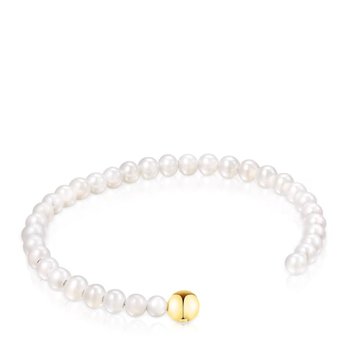Tous Bolsas Silver vermeil Gloss Bracelet with pearls