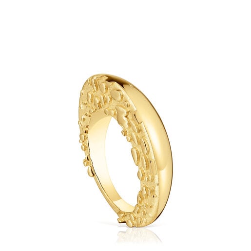 Ring with 18kt gold plating over silver Dybe