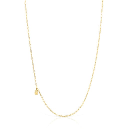 Tous with oval rings vermeil Silver Bear Necklace Bold