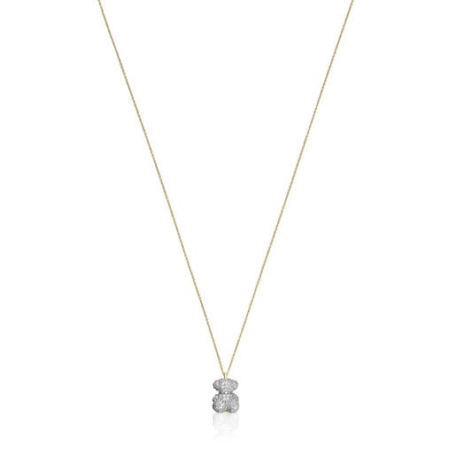 Tous necklace Bear and 0.58ct-diamond gold Bold