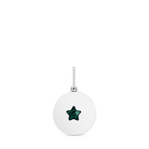 Silver Medallion pendant with malachite star Aelita | 