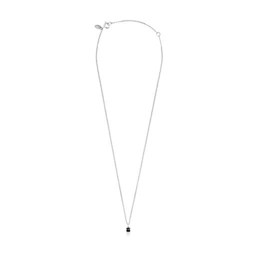 Bolsas Tous TOUS Mini Onix Necklace Silver in 0,4cm. Onyx with