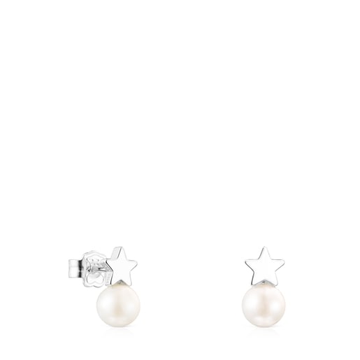 Tous Perfume Silver Puppies Earrings Pearl star with