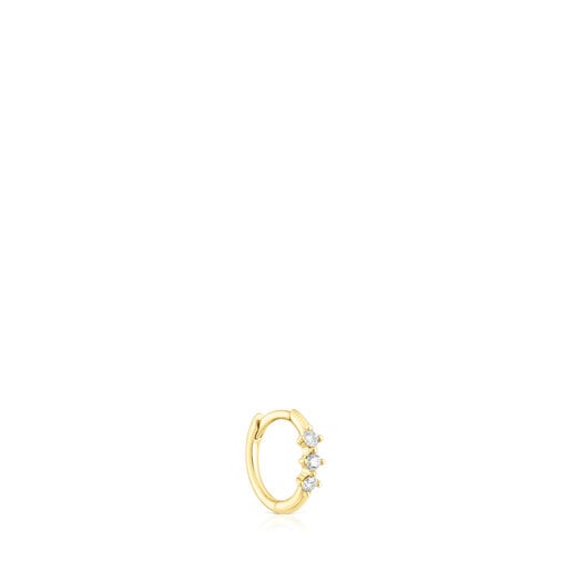 Relojes Tous Gold Strip hoop with Les Classiques diamonds earring