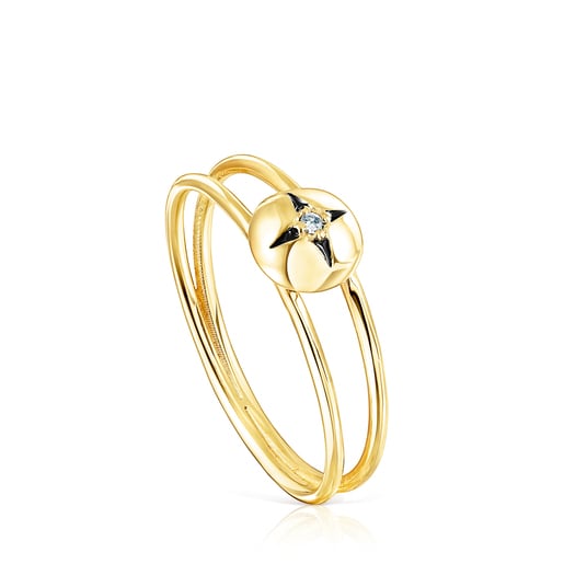 Anillos Tous Gold Magic star Nature diamonds Ring with