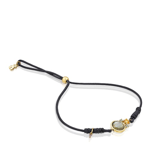 Nylon Virtual Garden Bracelet with labradorite and gold | 