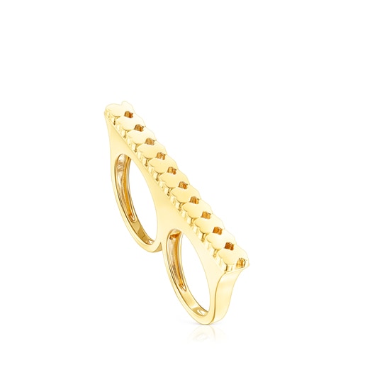 Silver Vermeil Straight double Ring | 