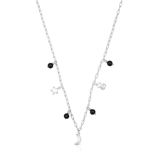 Tous onyx Silver Nature Magic Necklace with