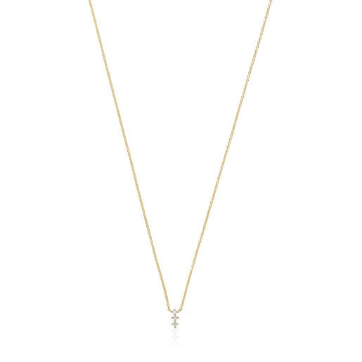 Tous Classiques diamonds Gold Les with Strip necklace