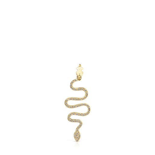 Gold TOUS Good Vibes serpent Pendant with Diamonds | 