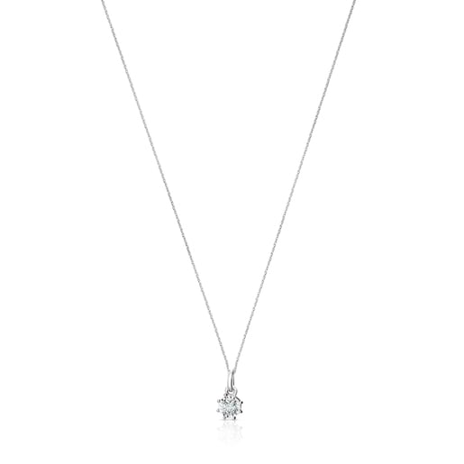 Tous White Necklace Classiques Diamond gold rosette Les medium with