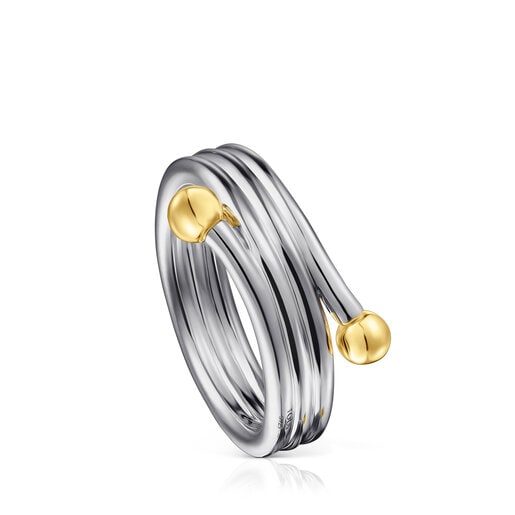 Anillos Tous Dark silver and silver vermeil St. Tropez Triple ring