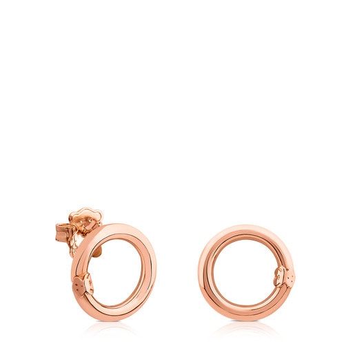 Tous Small Vermeil Earrings Hold Rose Silver