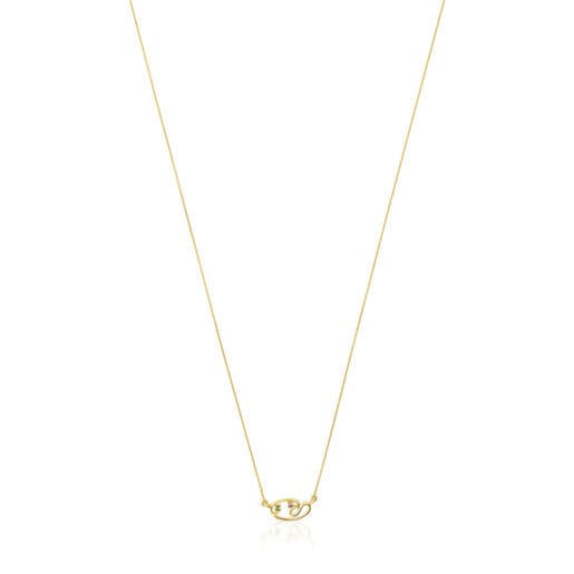Tous Gold with gemstones necklace Tsuri