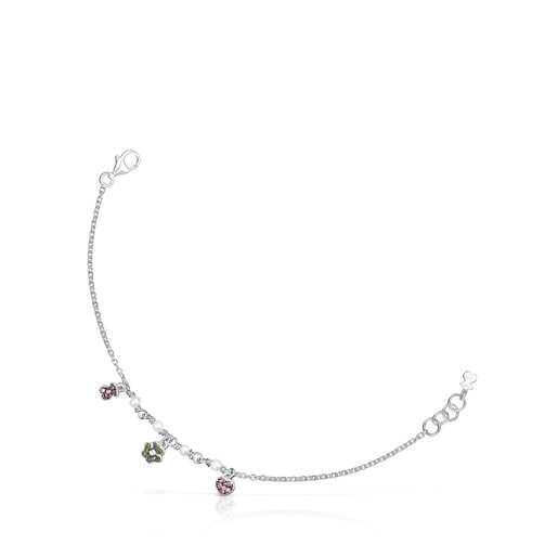 Tous Bolsas Silver TOUS New Motif gemstone with Bracelet motifs and pearls