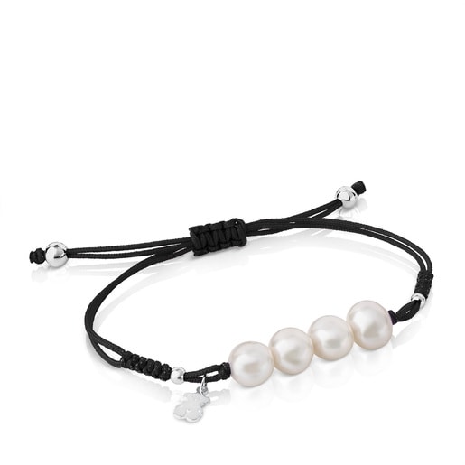Silver TOUS Pearls Bracelet with Bear motif | 