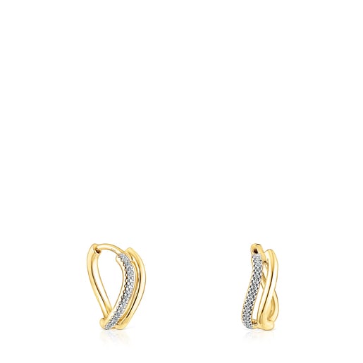 Tous diamonds Hav with Gold Earrings