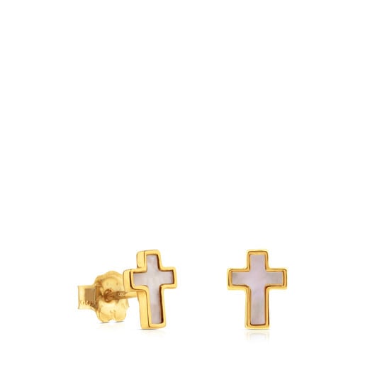 Tous and Earrings XXS Mother-of-pearl cross Gold