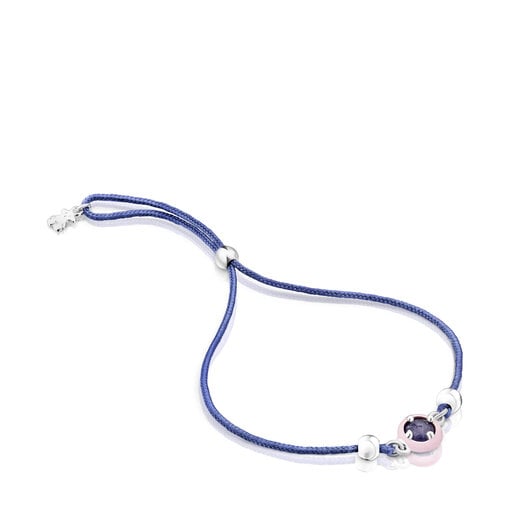 Tous Blue Vibrant enamel Bracelet Colors TOUS and cord with sodalite