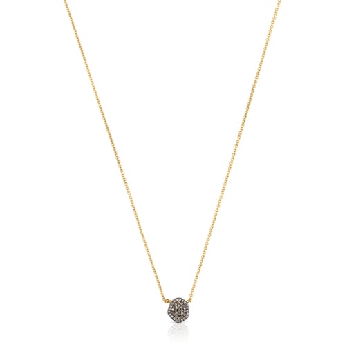 Silver Vermeil Nenufar Necklace with Diamonds | 