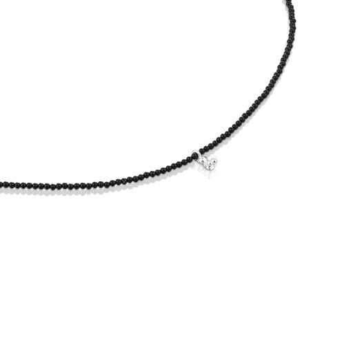 Tous Pulseras Silver Bold Bear Necklace with charm bear onyx and