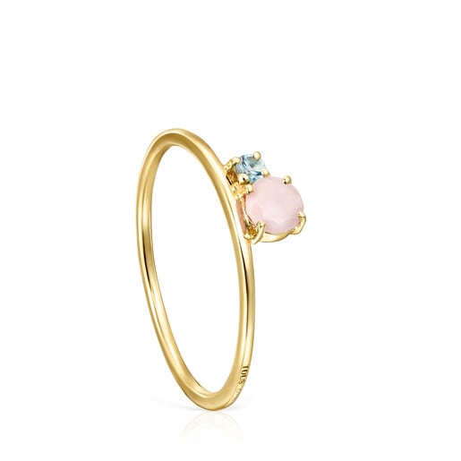 TOUS Mini Ivette Ring in Gold with Opal and Topaz | 