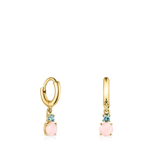 Relojes Tous Mini Ivette short Earrings in Gold with Opal and Topaz