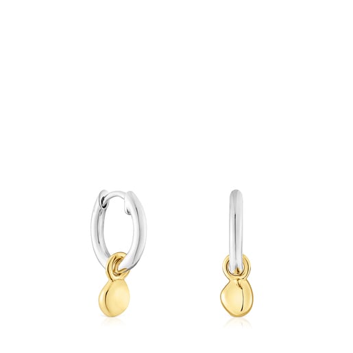 Tous earrings Joy hoop with pendant Two-tone TOUS Bits