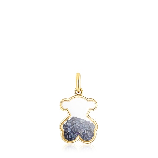 Gold Areia Pendant with blue sapphire | 