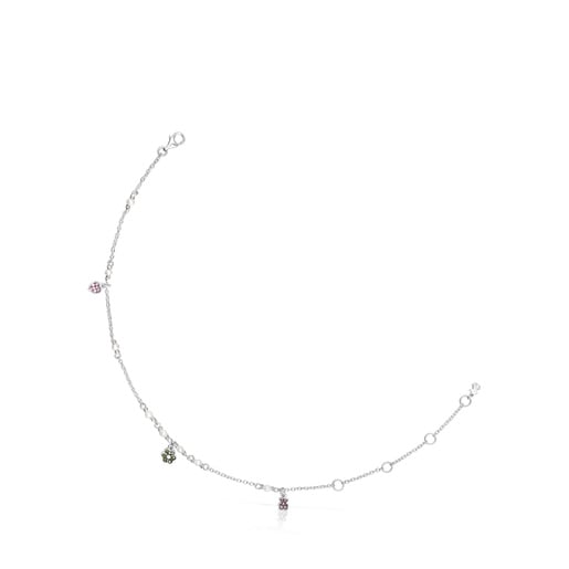 Tous Bolsas Silver TOUS New Motif Anklet motifs and pearls gemstone with