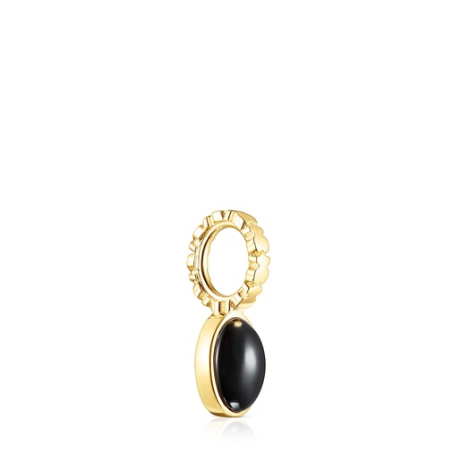 Colonia Tous Silver Vermeil Straight Pendant with Onyx