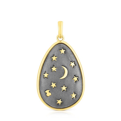 27 mm silver vermeil and dark silver Twiling Pendant | 