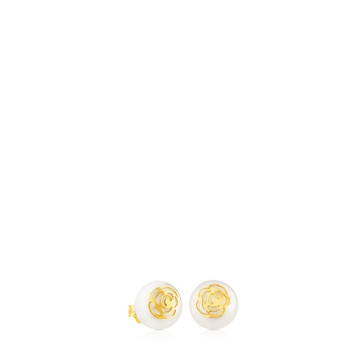 Tous with Rosa Earrings Gold d'Abril Pearl