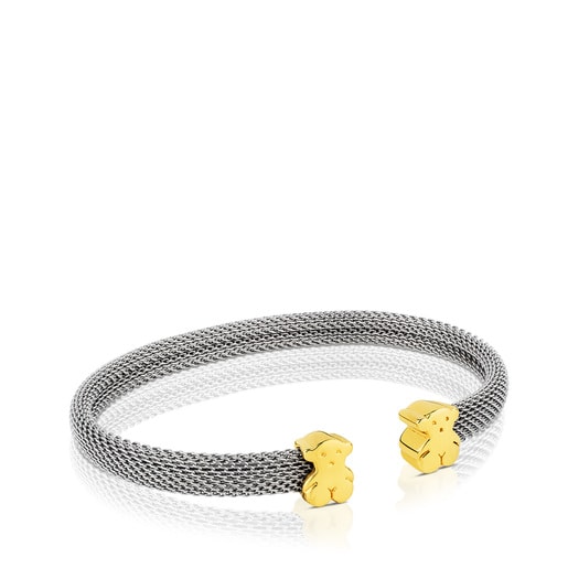 Tous and Mesh Bangle Steel Gold