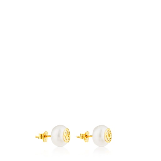Tous Perfume Gold Rosa Earrings Pearl with d'Abril
