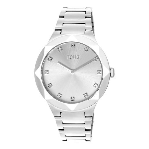 Tous Round steel watch with Karat Analogue wristband