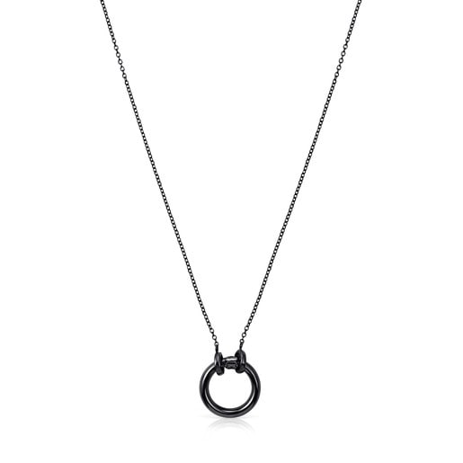 Tous 63/100" Silver Necklace Dark Hold motif